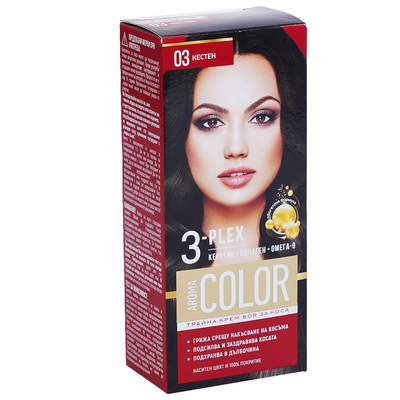 Aroma Боя за коса color 03 кестен | Kolichka.bg